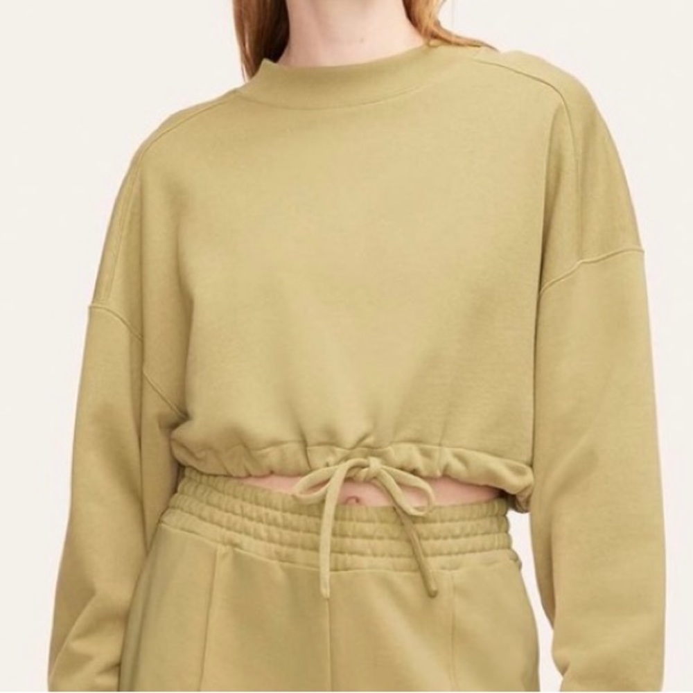 Rebecca Taylor brand, large, new with tags, light olive,crop sweatshirt
